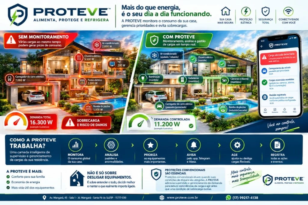 Instalação residencial real supervisionada pela PROTEVE